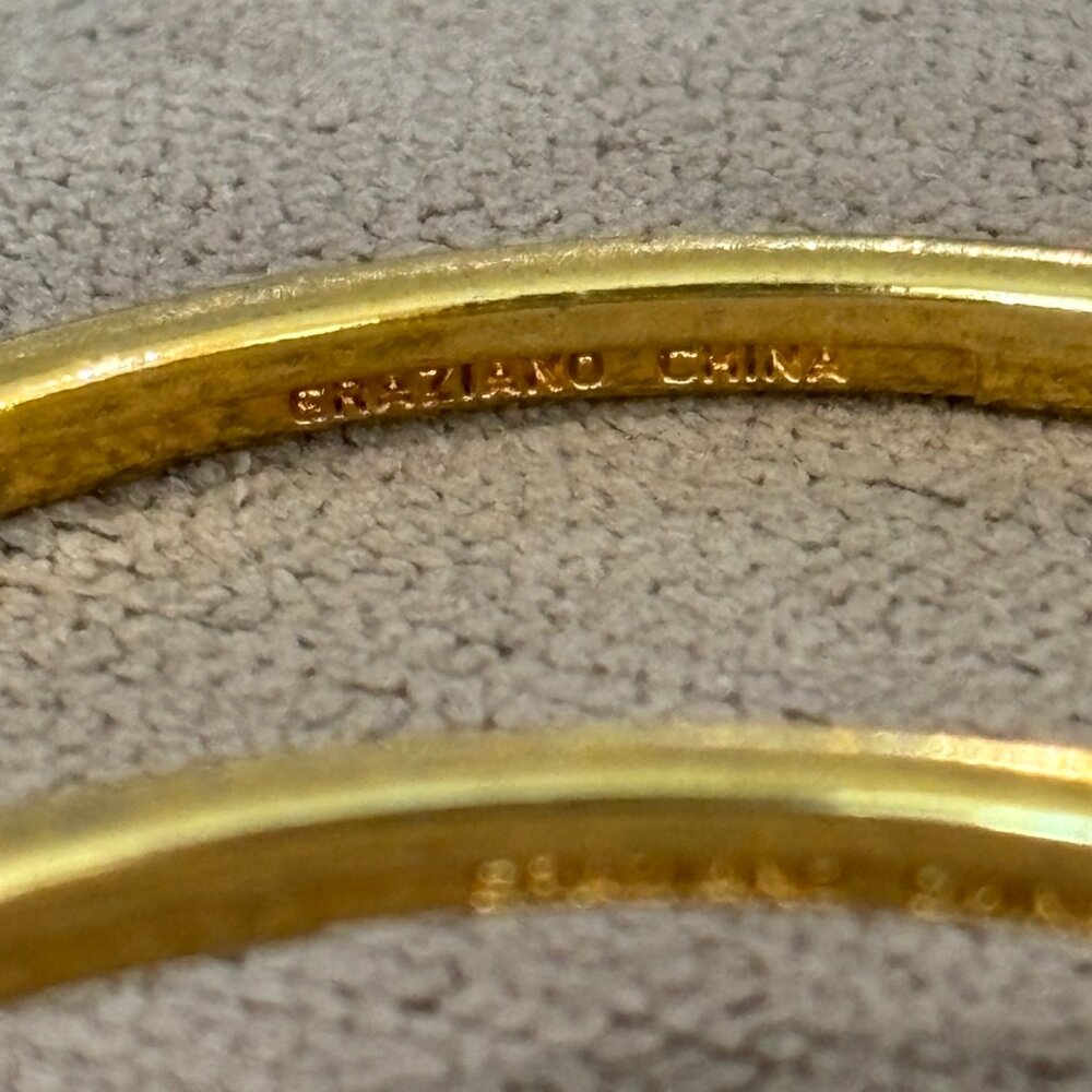 Vintage Graziano Gold Tone Bangle Bracelets - Picture 6 of 10